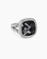 Albion® Ring in Sterling Silver with Black Onyx and Diamonds, 15mm
